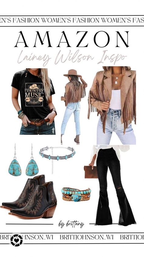 Country Concert Outfit Lainey Wilson, Western Wear For Women Casual, Women Western Wear Outfits, Woman’s Western Fashion, Country Western Style Outfits, Cool Western Outfits, Boho Western Womens Clothing, Boho Country Outfits Concert, Southern Inspired Outfits