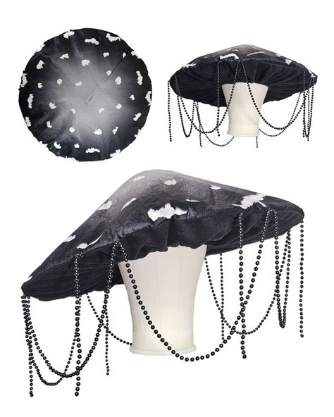 PRICES MAY VARY. [DESIGN] This wide brim mushroom shaped hat measuring 20 inches across is sure to give that oversize look. The gathered inner layer imitates the "gills" of the mushroom cap. Fits any head size with stretchy elastic. [MATERIAL] Expertly stitched and made of soft polyester velvet fabric with felt spots. The wired hoop inside the brim retains the perfect cap shape. [COSTUME] Great for Halloween, costume parties, cosplay, themed events or festivals! Or just pop it on and do a fun ph Magic Hero Costume, Black Ghost Costume, Witch Hat Inspiration, Cute Scary Halloween Costumes For Women, Moon Elf Costume, Bat Halloween Costume Women, Goth Elf Costume, Moss Fairy Costume, Ink Cap Mushroom Costume