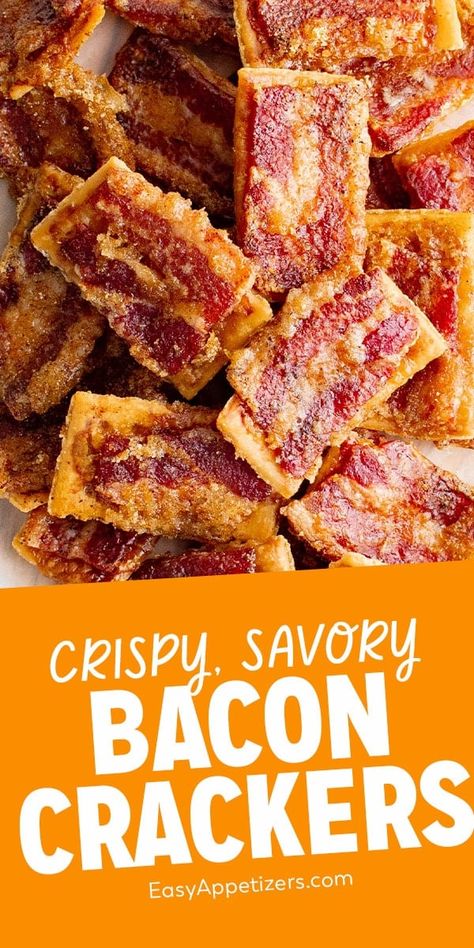 Sweet, salty and crunchy, these candied Bacon Crackers are made with just 5 ingredients for an easy appetizer that everyone will love. Essen, Thermomix, Candied Bacon Crackers, Bacon Crackers, Bacon Cracker, Crackers Appetizers, Bacon Snacks, Savoury Finger Food, Appetizers Easy Finger Food