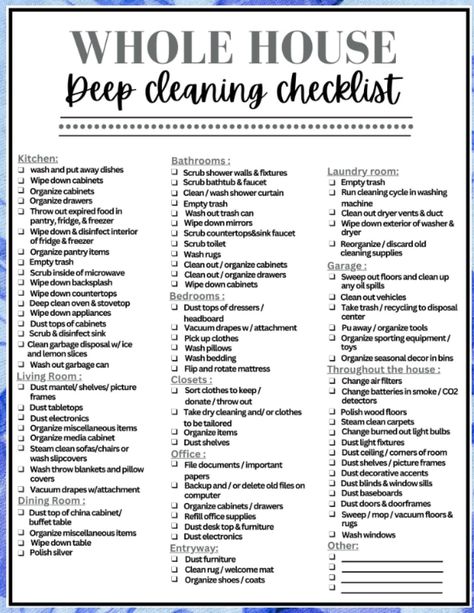 Whole House Deep cleaning Checklist: Household Chores cleaning checklist for adults, spring cleaning checklist planner and Organizer: Umar, Ismail: Amazon.com: Books Whole House Deep Cleaning Checklist, House Deep Cleaning List, House Chores List For Adults, Home Deep Cleaning Checklist, Deep Cleaning House Checklist By Room, Adulting Checklist, House Deep Cleaning Checklist, Deep Cleaning List, Whole House Cleaning Checklist