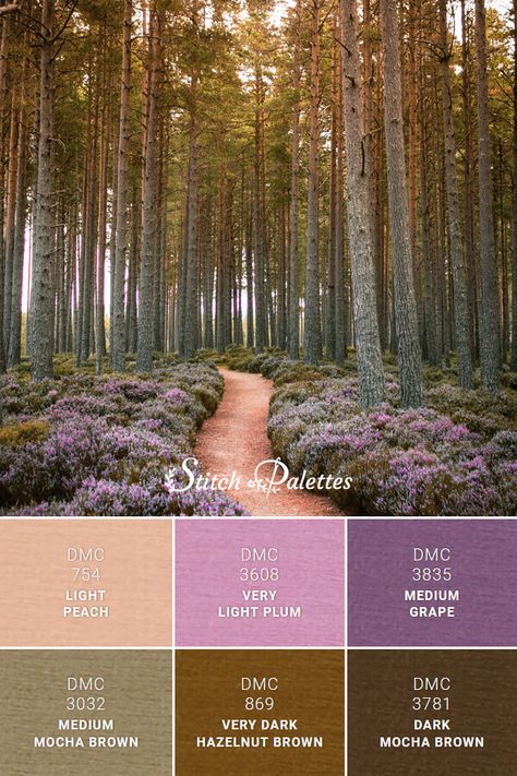 Lavender And Brown Color Palette, Brown And Purple Color Scheme, Purple Fall Color Palette, Lavender And Brown Aesthetic, Purple Green Brown Color Palette, Brown Contrast Color Schemes, Purple Palette Colour Schemes, Mocha Color Palette, Brown Color Combinations