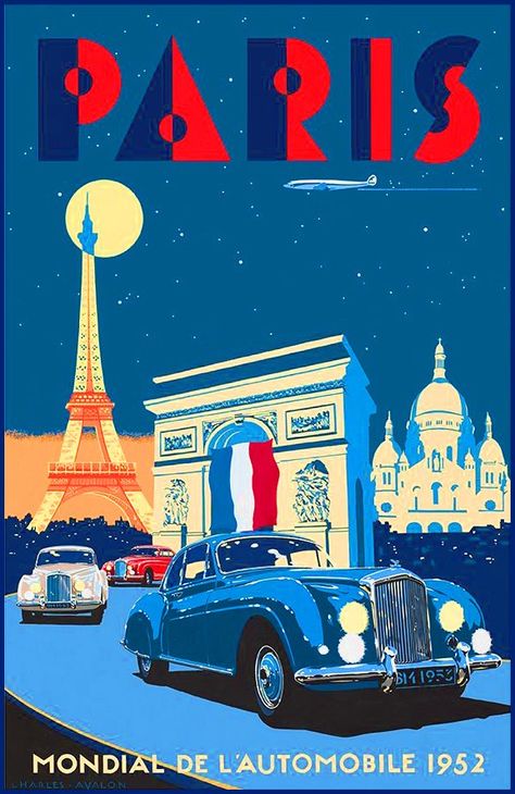 Paris Auto Show 1952 | by mpt.1607 Travel Posters Art Deco, Grafika Vintage, Sejarah Kuno, Affiches D'art Déco, Auto Poster, Poster Advertising, Deco Poster, Retro Travel Poster, Seni 3d