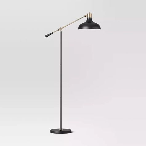 Crosby Schoolhouse Floor Lamp Black - Threshold™ | Target Torch Floor Lamp, Office Floor Lamps, Library Lamp, Target Floor Lamps, Shelf Lamp, Elegant Floor Lamps, Floor Lamp Black, Floor Lamp With Shelves, Shine The Light