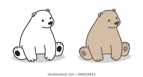 Sitting Illustration, Polar Bear Logo, Polar Bear Drawing, Polar Bear Cartoon, Bear Sketch, Bear Vector, Drawing Lessons For Kids, Cute Polar Bear, Bear Drawing