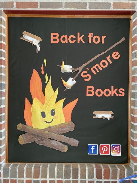 Fall Library Displays, September Bulletin Boards, School Library Book Displays, School Library Bulletin Boards, School Library Decor, Kindergarten Bulletin Boards, Summer Bulletin Boards, School Library Displays, Library Bulletin Board