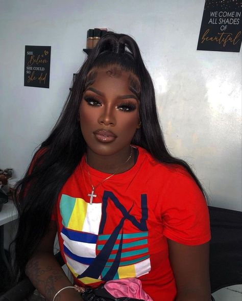 Soft Glam Orange Eyeshadow, Natural Makeup Look For Graduation, Natural Beat Makeup Dark Skin, Gold Makeup Inspiration, Ryan Destiny Makeup Looks, Latoya Tonodeo Power, Red Makeup Prom Looks, Soft Beat Makeup Dark Skin, Dark Skin Soft Glam Makeup