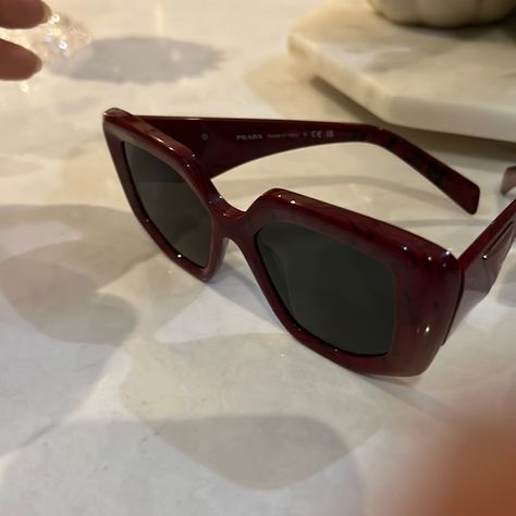 New Sunglasses Prada For Women Prada Baroque Sunglasses, Prada Red, Sunglasses Prada, Red Glasses, Sunglasses Logo, Prada Accessories, New Sunglasses, Tortoise Sunglasses, Prada Sunglasses