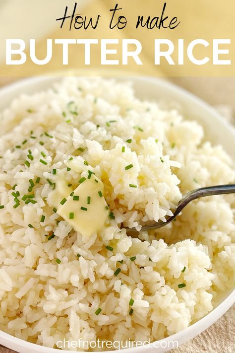 Buttered White Rice, Buttery Rice Recipes, Seasonings For White Rice, Butter Rice In Rice Cooker, Seasoning White Rice, Rice Potluck Dishes, Best Jasmine Rice Recipe, What To Eat With White Rice, How To Season White Rice