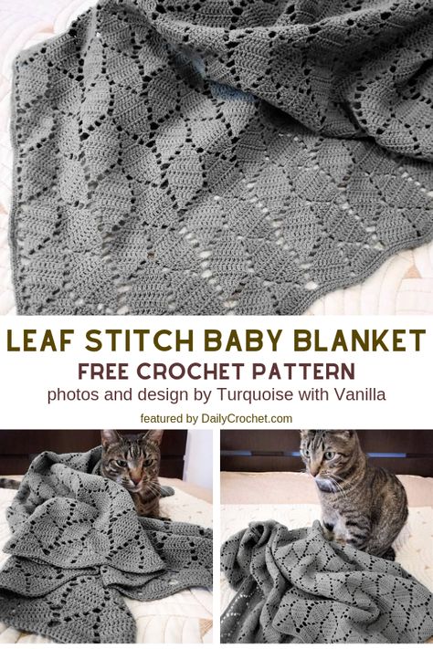 Baby Blanket Free Crochet Pattern, Leaf Stitch, Crochet Pattern For Beginners, Blanket Free Crochet Pattern, شال كروشيه, Crochet Patterns Free Beginner, Crochet Simple, Easy Crochet Baby, Blanket Knitting