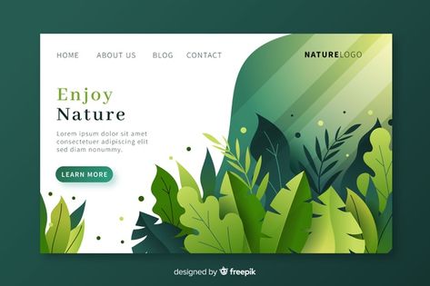 Nature landing page Vector | Free Download Design Nature Graphic, Nature Graphics Design, Nature Web Design, Nature Design Graphic, Nature Graphic Design, Nature Website, Layout Site, Mẫu Power Point, Technology Template