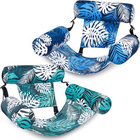 Amazon.com: Sloosh Pool Floats Chairs Adult, 2 Packs Inflatable Pool Lounge Chairs,Blow up Hammock Pool Noodles Floats for Adults,Floating Water Chair for Pool Party Lake River Water Fun(Tropical Leaves) : Toys & Games Noodle Chair, Noodle Float, Floating Mat, Pool Party Summer, Floating Chair, Blow Up Pool, Water Hammock, Pool Floats For Adults, Pool Features