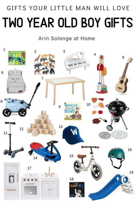 Check out this gift guide for a two year old boy! Great present ideas for a toddler. Perfect for Christmas, birthday, easter, or any gift giving occasion! 2nd Birthday Gifts, Toddler Boy Gifts, Boy Gifts, 2 Birthday, Old Christmas, Old Boy, Birthday Gifts For Boys, Two Year Olds, The Best Gifts