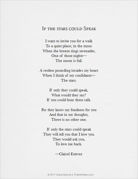 If the stars could speak: a walk in the moor at night under the stars. A sweet love poem. What would they say? If you could hear them talk. Poem About Night Time, Poetry About Stars And Love, Poem About Stars And Love, Love Poems About The Stars, Poem On Stars, Poem About Space, Talking At Night Book, Poems About Stars And Love, Poem About The Stars