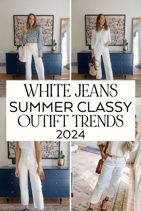 ArtWardrobesOutfitsJeansHow To Wear White JeansCasual White Jeans Outfit SummerWhite Jeans Outfit Spring CasualJeans Travel OutfitCasual White Jeans Outfit Jeans Outfit Chic Classy, White Jean Capris Outfit, Tops For White Jeans, White Jeans And Black Top Outfit, White Jeans With Sneakers Outfit, Office Bbq Outfit, How To Pair White Jeans, What To Wear With White Trousers, White Pant Outfits For Women Summer