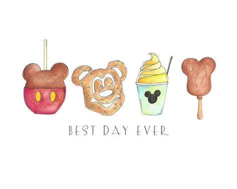 5x7- Disney World Print - Disney Treats, Mickey Ears, Disney Ears, Disney Art, magic kingdom, wall hangings, Disney Snacks, Snack Goals Disney Ears Drawing, Disney World Clipart, Disney World Stickers, Disney World Art, Disneyland Art, Disney Prints, Lindo Disney, Disney Amor, Disney Doodles