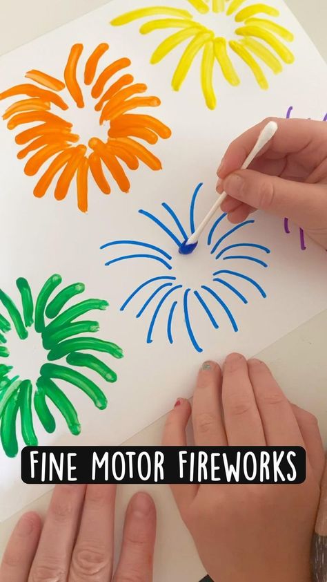 Fine Motor Fireworks | Fine motor activities for kids, Toddler arts and crafts, Preschool crafts Simple Art Projects For Preschoolers, Preschool Activities Arts And Crafts, Low Prep Crafts For Preschool, Crafts For Pre K Art Projects, Crafts For 3yrs Old Summer, Celephane Window Craft, Kreativiti Diy Crafts, Simple Art Crafts For Preschool, Free Art Activities For Preschool