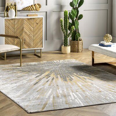Gold Rugs, Nuloom Rugs, Yellow Grey Rug, Apartment Decoration, Abstract Area Rug, Gold Rug, Rugs Usa, Living Room Area Rugs, Synthetic Materials