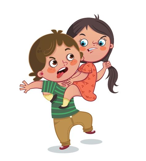 A fight between two children a boy and a... | Premium Vector #Freepik #vector #kids-clipart #kids-fighting #girl-clipart #siblings Cute Bro Sis Pics Cartoon, Siblings Cartoon Images, Brother And Sister Rakhi Pics, Brother Sister Doodle Art, Brother Sister Stickers, Brother Sister Wallpaper Cartoon, Brother And Sister Cartoon Images, Brother Sister Photos Cartoon, Brother Sister Wallpaper