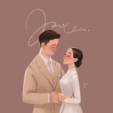 Love (wedding portrait) on Behance Wedding Illustration Couple, Couple Digital Art, Wedding Illustration Card, Couple Illustration Wedding, Portraits Illustrés, Illustrated Wedding Invitations, Wedding Drawing, L'art Du Portrait, Custom Portrait Illustration