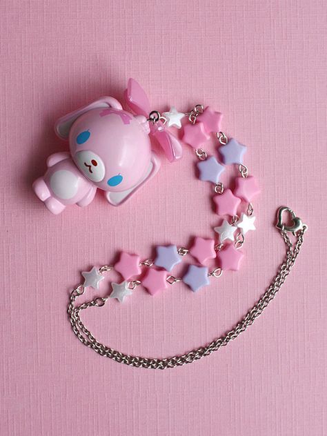 necklace-sugarbunnies Cutecore Necklace, Fairy Kei Accessories, Kawaii Bracelet, Kawaii Fairy, Diy Kandi Bracelets, Kawaii Necklace, Diy Kandi, Confetti Sprinkles, Kandi Cuff