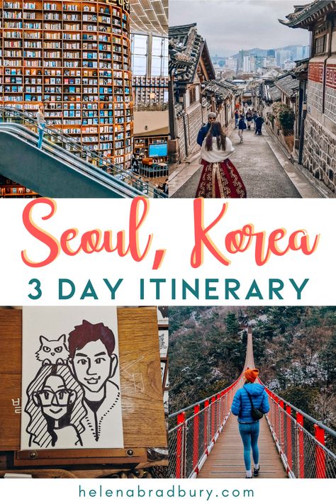 This is the perfect 3 days in Seoul itinerary, from traditional hanok villages and the best Korean food markets, to epic viewpoints, cute cafes and a once-in-a-lifetime day trip. | 3 days in seoul what to do | 3 days seoul itinerary | seoul korea 3 days | 3 days in seoul korea | seoul itinerary 3 days | seoul trip itinerary | seoul korea itinerary | seoul korea travel | seoul what to see | seoul where to go | best things to do in seoul korea | seoul travel tips | seoul travel guide Seoul South Korea Itinerary, Seoul Itinerary 4 Days, Where To Go In South Korea, Seoul Korea Travel Bucket Lists, Seoul 3 Days, Seoul Day Trip, What To See In Seoul, Seoul Korea Fashion, Seoul To Do List