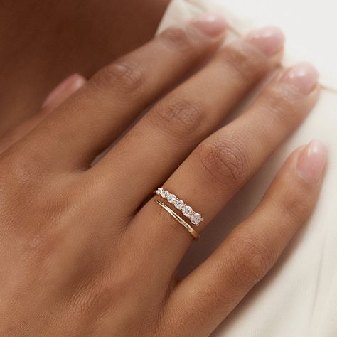 14k Unique Crossover Diamond Statement Ring – FERKOS FJ Diamond Everyday Rings, Crossover Diamond Wedding Band, Gold Index Finger Ring, 5 Diamond Ring Design Unique, Ring Designs Diamond Unique, Yellow Gold Rings Fashion, Engagement Rings Minimalist Modern, Dainty Diamond Ring Stack, Wrap Rings Diamond