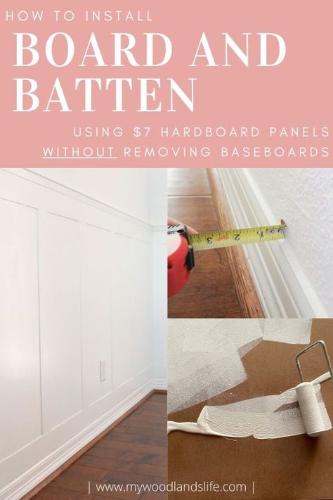 Board And Batten Foyer, Board And Batten Hallway, Removing Baseboards, Laundry Room Tile, Floor Moulding, Board Batten, Diy Wainscoting, Board And Batten Wall, Staircase Wall