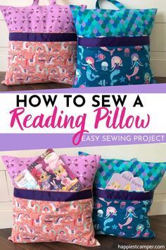 Sew Ins, Reading Pillows, Birds Fabric, Easy Pillows, Sewing Machine Projects, Pillow Projects, Pocket Pillow, Xmas Trees, Costura Diy