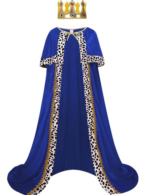Couture, Kings Cloak, King Costume For Kids, King Cape, Medieval Queen, Festival Birthday Party, Velvet Cloak, Medieval Party, King Costume