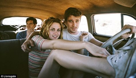 Cruising: Stewart, Hedlund and Riley in a scene from On The Road Thelma Et Louise, Gregory Smith, Christopher Mccandless, Vicky Cristina Barcelona, Sam Riley, Garrett Hedlund, Chris Isaak, Travel Movies, Dont Fall In Love