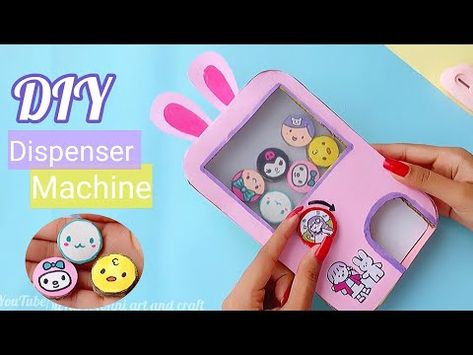 DIY cute paper dispenser machine / handmade paper dispenser /How to make paper dispenser box - YouTube Paper Flower Nursery, Kawaii Diy Crafts, Diy Paper Toys, Diy Crafts Bookmarks, Kawaii Crafts, Easy Paper Crafts Diy, Paper Dispenser, Kawaii Diy, Cute Paper