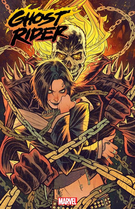 Ghost Rider vol 10 #20 | Variant cover art by Elizabeth Torque Lesbian Punk, Ghost Rider Drawing, Ghost Rider Tattoo, Ghost Raider, Johnny Blaze, Ghost Rider Wallpaper, Rider Art, Comics Characters, Marvel Tattoos