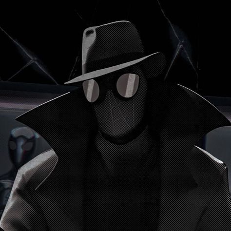 Spider Man Noir Aesthetic, Spiderman Noir Aesthetic, Spider Man Noir Pfp, Spidernoir Pfp, Spiderman Noir Pfp, Spider Noir Aesthetic, Spider Noir Without Mask, Spider Man Noir Fanart, Spiderman Noir Fanart