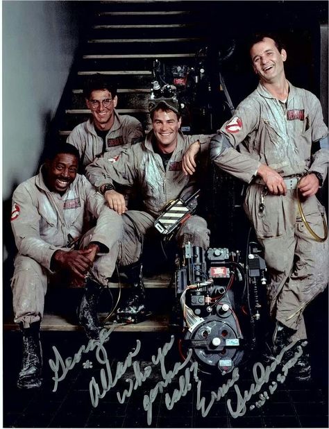 "Ghostbusters" Original cast autograph Original Ghostbusters, Harold Ramis, Ernie Hudson, Dan Aykroyd, Ghostbusters 1984, Ghostbusters Movie, Diy Kostüm, The Real Ghostbusters, Septième Art