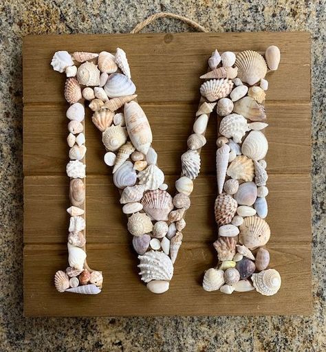 This lovely hanging is made to order with the letter of your choiceEach shell has been found while combing the beaches of South Florida and placed meticulously into the perfect spotNo live shelling took place while collecting these beautiful specimens. Seashell Letter, Seashell Art Diy, Beach Crafts Diy, Sea Shells Diy, Art Coquillage, Shell Craft, Shells Diy, Seashell Projects, Kraf Diy