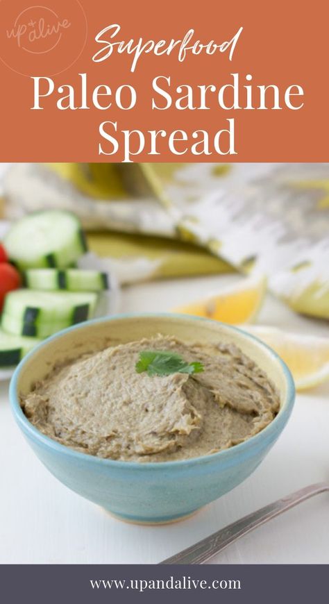 Paleo Superfood Sardine Spread Sardine Spread, Sardine Recipes Canned, Sardines Recipes, Paleo Dips, Canned Sardines, Autoimmune Recipes, Sardine Recipes, Paleo Appetizers, Autoimmune Paleo Recipes