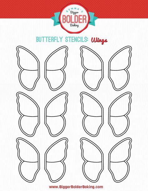 Chocolate Template, Chocolate Butterflies, Royal Icing Templates, Bigger Bolder Baking, Cake Templates, Baking Basics, Creative Cake Decorating, Butterfly Template, Gateaux Cake