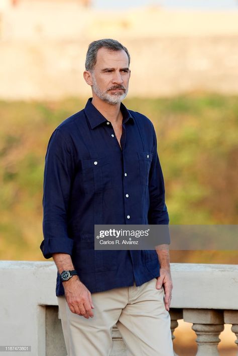 King Felipe VI of Spain attends ‘500 Anos de la Ciudad de La Havana’ new book presentation at the Spanish Embassy on November 13, 2019 in La Havana, Cuba. King Felipe VI of Spain and Queen Letizia of Spain are visiting Cuba for the first time during three days.  (Photo by Carlos R. Alvarez/WireImage) Book Presentation, Men Over 50, Visit Cuba, Letizia Of Spain, Extraordinary Women, Classy Men, Havana Cuba, November 13, Queen Letizia