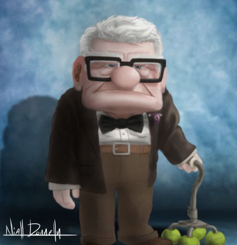 Disney/Pixars Up Carl Fredrickson by The-Avenged-Evil.deviantart.com on @deviantART People Cartoon, Up Movie, Film Up, Draw People, Feeling Good, Pixar, Digital Painting, Feel Good, Deviantart