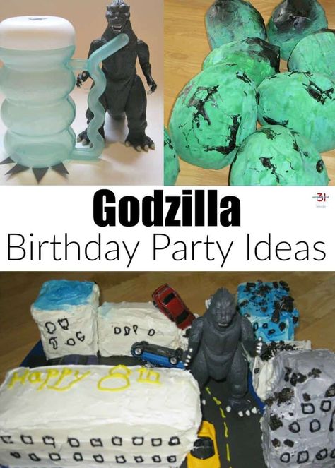 Godzilla Birthday Party - Organized 31 Diy Birthday, Godzilla Party, Godzilla Birthday Party, Godzilla Birthday, Kids Routine Chart, King Kong Vs Godzilla, 31st Birthday, Godzilla Vs, 6th Birthday Parties