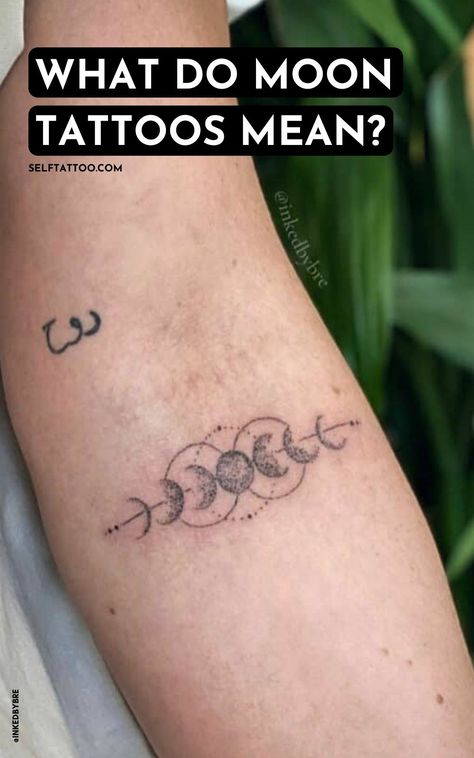 Moon Cycle Tattoo Wrist, Moon Tattoo Designs Meaning, Moon Symbolism Meaning Tattoo, Moon Phases Geometric Tattoo, Cresent Moon Meanings, Phases If The Moon Tattoo, Moon Tattoo Designs With Meaning, Small Phases Of The Moon Tattoo, Cool Moon Tattoos For Women