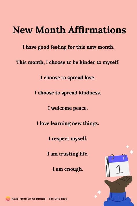 Image with list of new month affirmations 1st Of The Month Affirmations, New Month Affirmations October, New Month Affirmations June, End Of The Month Affirmations, First Of The Month Affirmations, New Phone Affirmations, New Month Manifestation, New Month Ritual, March Affirmations