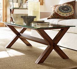 End Tables, Sofa Tables & Round End Tables | Pottery Barn Glass Dining Table Decor, Glass Wood Table, Ava Wood, Coffee Table Pottery Barn, Traditional Coffee Table, Round End Tables, Glass Top Dining Table, Coffee Tables For Sale, Glass Top Coffee Table