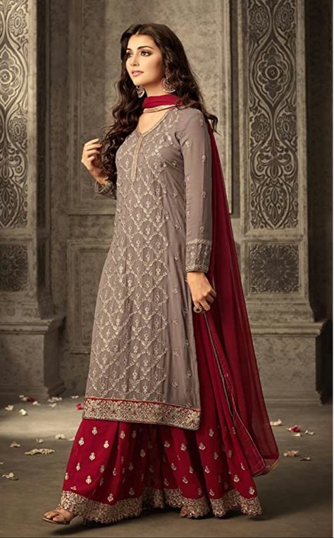 Sharara Designs, Perhiasan India, Indian Salwar Kameez, Salwar Kamiz, Pakistani Bridal Dresses, Pakistani Dress Design, Indian Attire, Pakistani Bridal, Indian Fashion Dresses