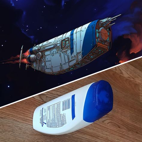 Artist Turns Everyday Objects Into Spaceship Designs, And The Result Is Out Of This World (11 Pics) Science Fiction Kunst, Spaceship Illustration, Space Ships Concept, Space Ship Concept Art, Ralph Mcquarrie, 3d Cnc, Spaceship Art, Spaceship Concept, Spaceship Design
