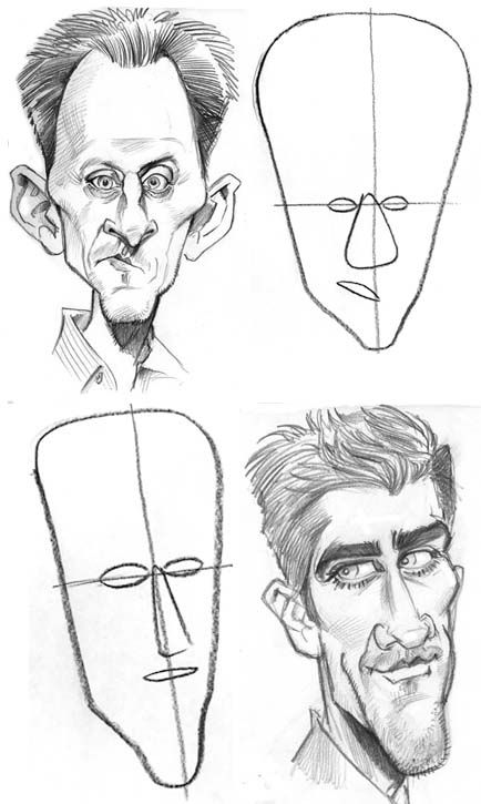 richmond illustration inc. MENU  How to Draw Caricatures: The 5 Shapes February 14th, 2008 | Posted in Tutorials  This series of “How to Draw Caricatures” tutorials are a just a small taste of a larger and much more in-depth book I wrote called The Mad Art of Caricature! The book is 175 full-color pages, lavishly illustrated and contains greatly expanded explanations of the concepts presented in these tutorials, as well and a great deal of additional material on caricaturing other facial feature How To Draw Caricatures, Draw Caricatures, Caricature Tutorial, رسم كاريكاتير, Caricature Sketch, 얼굴 그리기, Caricature Drawing, 인물 드로잉, Art Et Illustration
