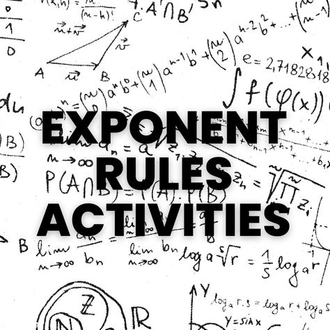 Looking for the perfect activity to teach exponent rules or laws of exponents? Here are 9 exponent rules activities that I have used with my own math students Teaching Exponents, Exponent Laws, Laws Of Exponents, Negative Exponents, Exponent Rules, Math Journals, Math Projects, Algebra 1, Review Activities