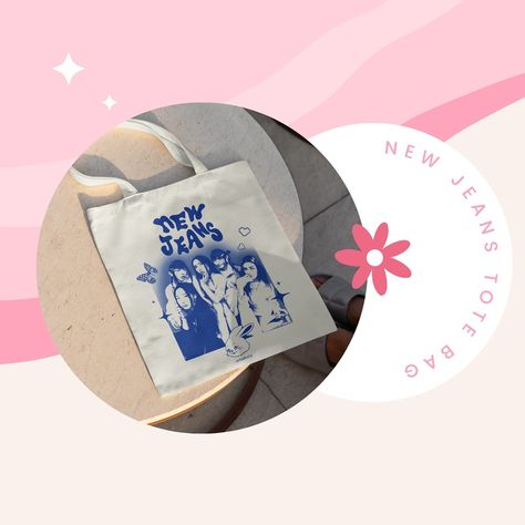 Get ready for summer with the NEW JEANS Tote Bag ! still available on nekomatashop.com 🩵🐰 #newjeans #kpop #kpopsmallbusiness New Jeans Tote Bag, Jeans Tote Bag, Newjeans Kpop, Get Ready For Summer, New Jeans, Get Ready, Tote Bag, Quick Saves