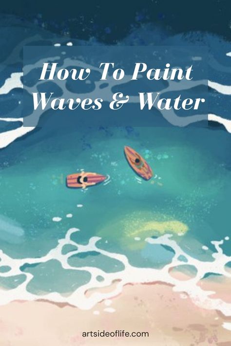 How To Paint Water Procreate, How To Draw Ocean Digital, How To Draw Water Procreate, Water Procreate Tutorial, Beach Tutorial Digital, How To Paint Water Digital, How To Paint Underwater, Water Painting Tutorial, Water Procreate