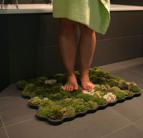 Living Moss Bathmat Moss Shower Mats, Moss Bath Mats, Moss Bath Mat, Growing Moss, Moss Rug, Shower Mat, Back To Nature, Bathroom Mats, Natural Living